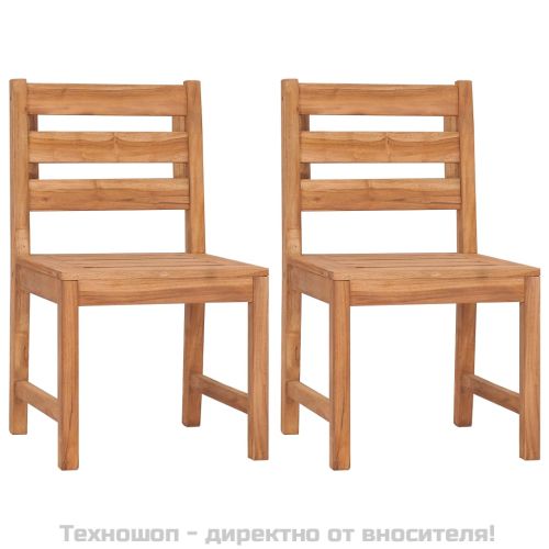 Градински трапезен комплект, 4 части, тиково дърво масив