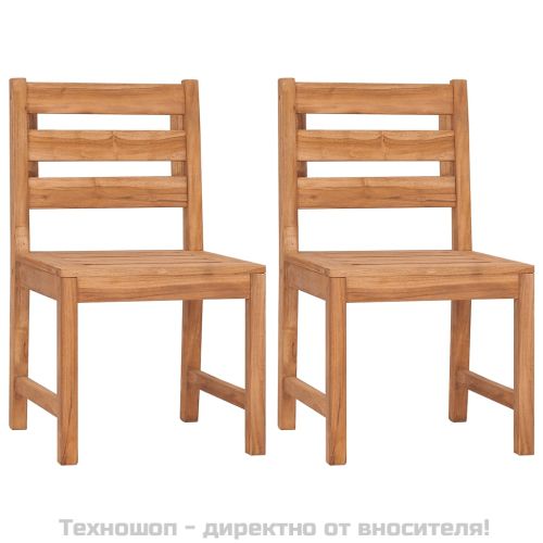 Градински трапезен комплект, 4 части, тиково дърво масив