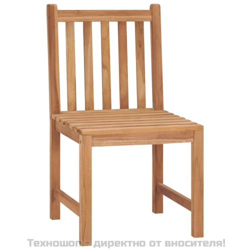 Градински трапезен комплект, 4 части, тиково дърво масив