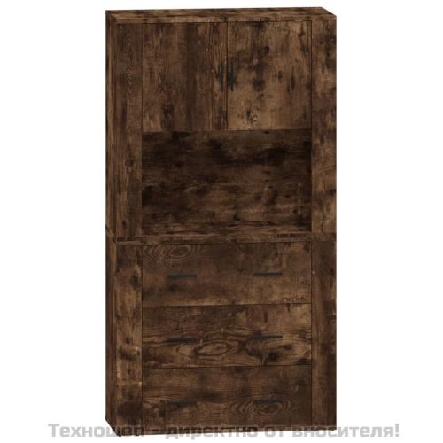 Висок шкаф, опушен дъб, инженерно дърво