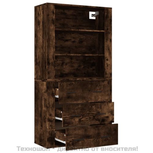 Висок шкаф, опушен дъб, инженерно дърво