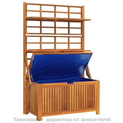 Сандък за съхранение с пергола, 99x50x160 см, акация масив