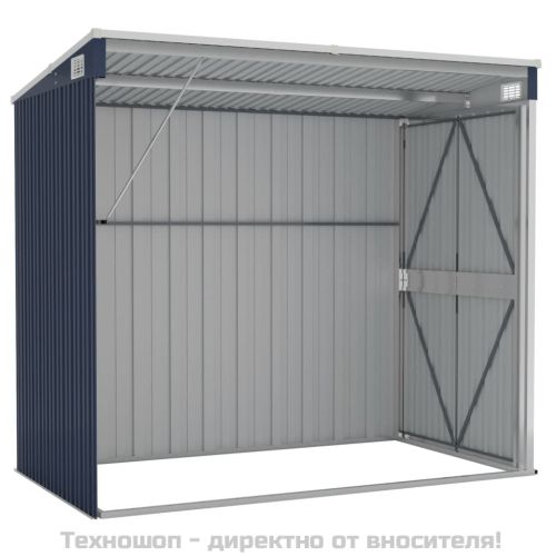 Градинска барака стенен монтаж антрацит 118x194x178 см стомана