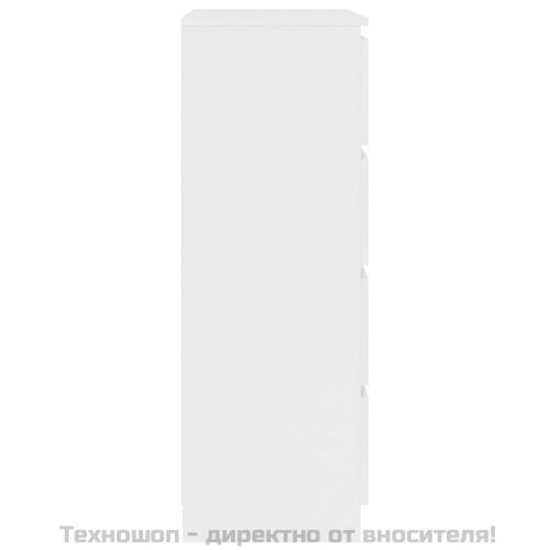 Сайдборд, бял, 60x35x98,5 см, инженерно дърво