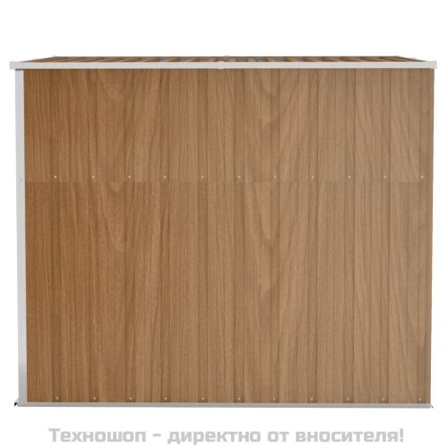 Градинска барака за стенен монтаж кафява 118x194x178 см стомана