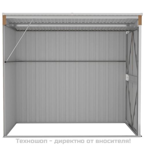 Градинска барака за стенен монтаж кафява 118x194x178 см стомана