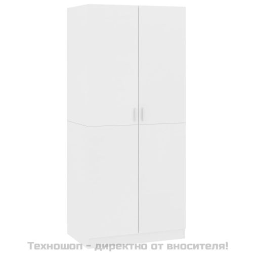 Гардероб, бял, 80x52x180 см, инженерно дърво