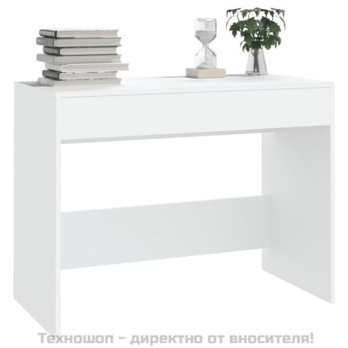 Бюро, бяло, 101x50x76,5 см, инженерно дърво