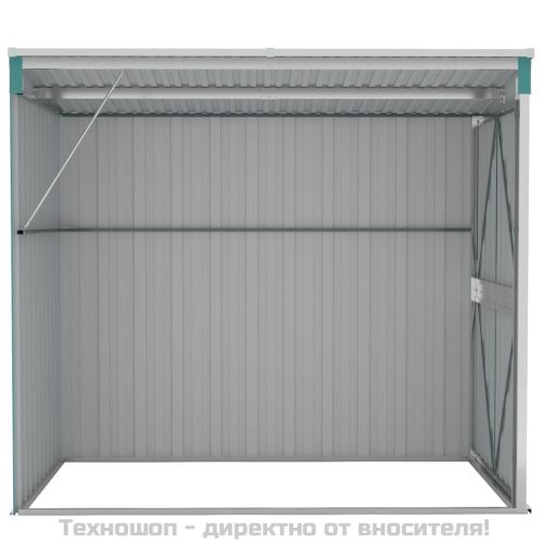 Градинска барака, зелена, 118x194x178 см, поцинкована стомана