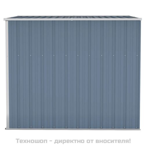 Градинска барака за стенен монтаж сива 118x194x178 см стомана