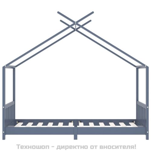 Рамка за детско легло, сива, бор масив, 90х200 см
