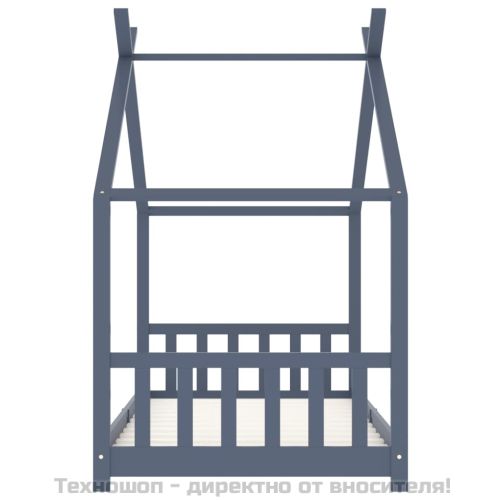 Рамка за детско легло, сива, бор масив, 90х200 см