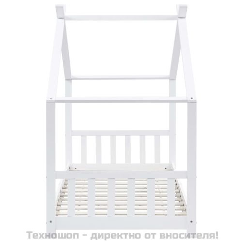 Рамка за детско легло, бяла, бор масив, 90х200 см