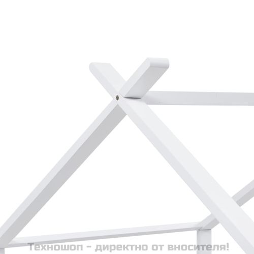 Рамка за детско легло, бяла, бор масив, 90х200 см