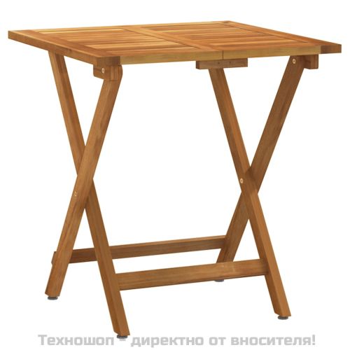 Сгъваем бистро комплект, 3 части, с възглавници, акация масив