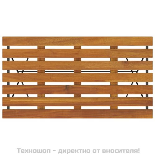 Сгъваема бистро маса, 100x54x71 см, акация масив и стомана