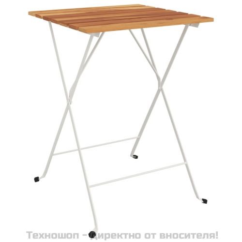 Сгъваем бистро комплект от 3 части, акация масив и стомана