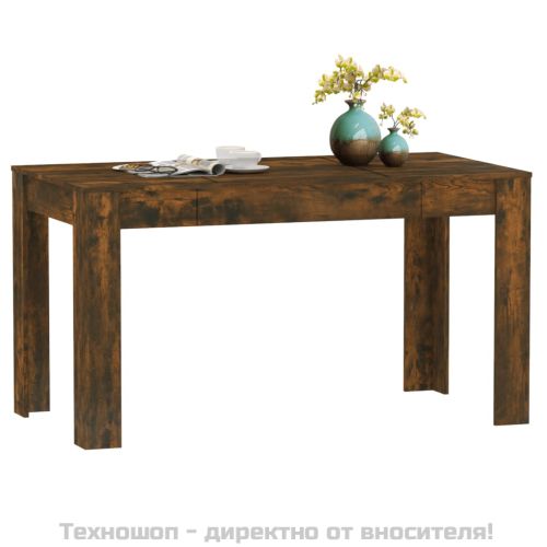 Трапезна маса, опушен дъб, 140x74,5x76 см, инженерно дърво