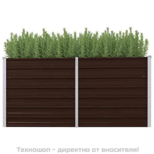 Градинска висока леха кафява 160x40x77 см поцинкована стомана
