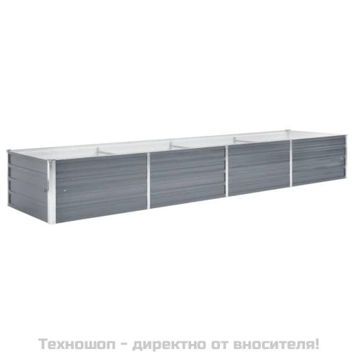 Градинска висока леха поцинкована стомана 320x80x45 см сива