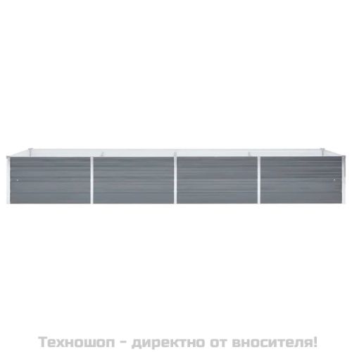 Градинска висока леха поцинкована стомана 320x80x45 см сива
