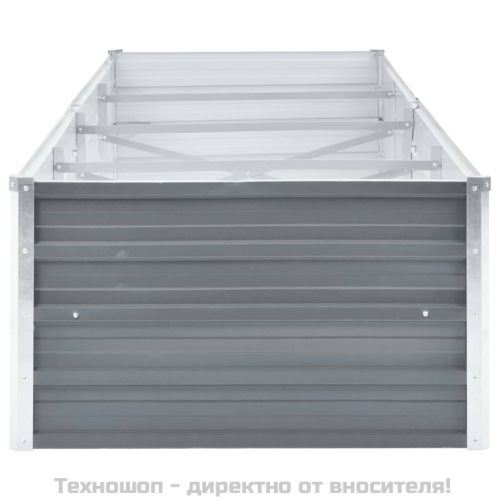 Градинска висока леха поцинкована стомана 320x80x45 см сива