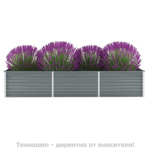 Градинска висока леха поцинкована стомана 240x80x45 см сива