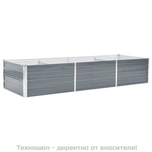 Градинска висока леха поцинкована стомана 240x80x45 см сива