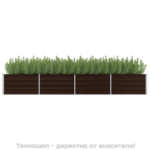 Градинска висока леха кафява 320x80x45 см поцинкована стомана