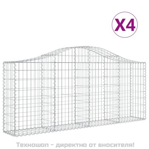 Габионни кошници арка 4 бр 200x30x80/100 см поцинковано желязо
