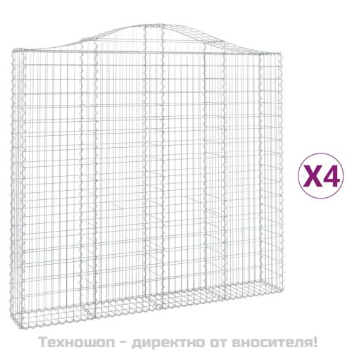 Габионни кошници арка 4 бр 200x30x180/200 см поцинковано желязо