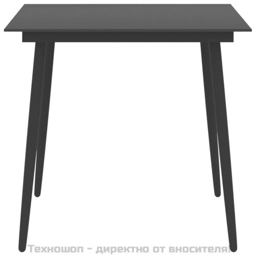 Градински трапезен комплект, 5 части, черен