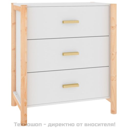 Сайдборд, бял, 62x38x70 см, инженерно дърво