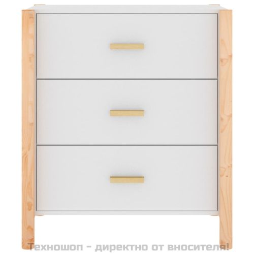 Сайдборд, бял, 62x38x70 см, инженерно дърво