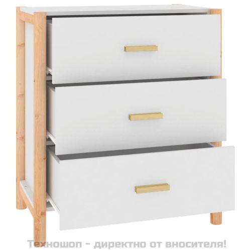 Сайдборд, бял, 62x38x70 см, инженерно дърво