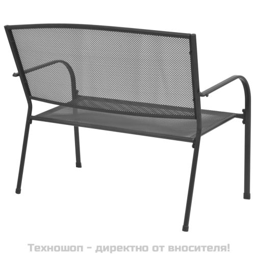 Градинска пейка, 108 см, стомана и мрежа, антрацит