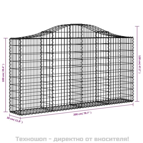 Габионни кошници арка 15 бр 200x30x100/120см поцинковано желязо