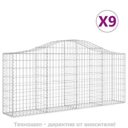 Габионни кошници арка 9 бр 200x30x80/100 см поцинковано желязо