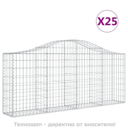 Габионни кошници арка 25 бр 200x30x80/100 см поцинковано желязо