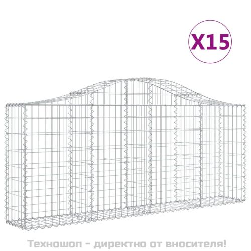 Габионни кошници арка 15 бр 200x30x80/100 см поцинковано желязо