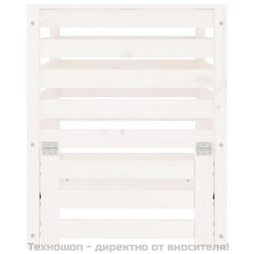 Компостер, бял, 63,5x63,5x77,5 см, борово дърво масив