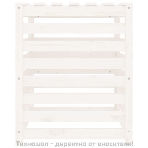 Компостер, бял, 63,5x63,5x77,5 см, борово дърво масив
