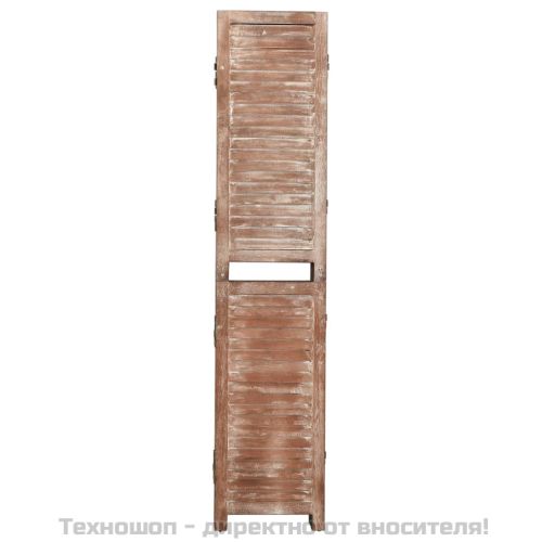 Параван за стая, 6 панела, кафяв, 210x165 cм, пауловния масив