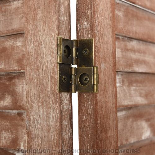 Параван за стая, 6 панела, кафяв, 210x165 cм, пауловния масив