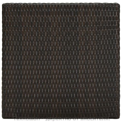 Градински бар комплект с подлакътници, 3 части, кафяв полиратан