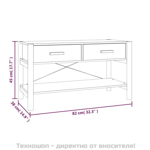 ТВ шкаф, бял, 82x38x45 см, инженерно дърво