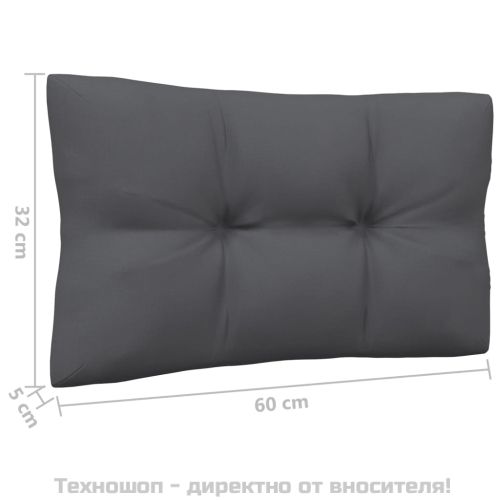 Градински лаундж комплект с възглавници антрацит, 5 части, бор