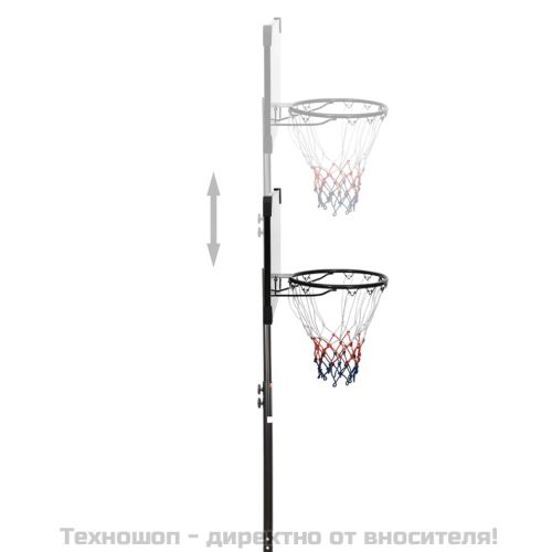 Баскетболна стойка, прозрачна, 216-250 см, поликарбонат