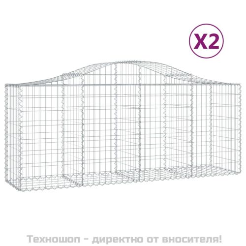 Габионни кошници арка 2 бр 200x50x80/100 см поцинковано желязо
