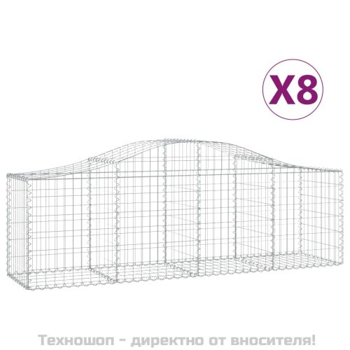 Габионни кошници арка 8 бр 200x50x60/80 см поцинковано желязо